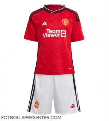 Manchester United Hemmatröja Barn 2023-24 Kortärmad (+ korta byxor)